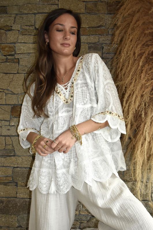 Sera Cotton Smock Warm White /16=